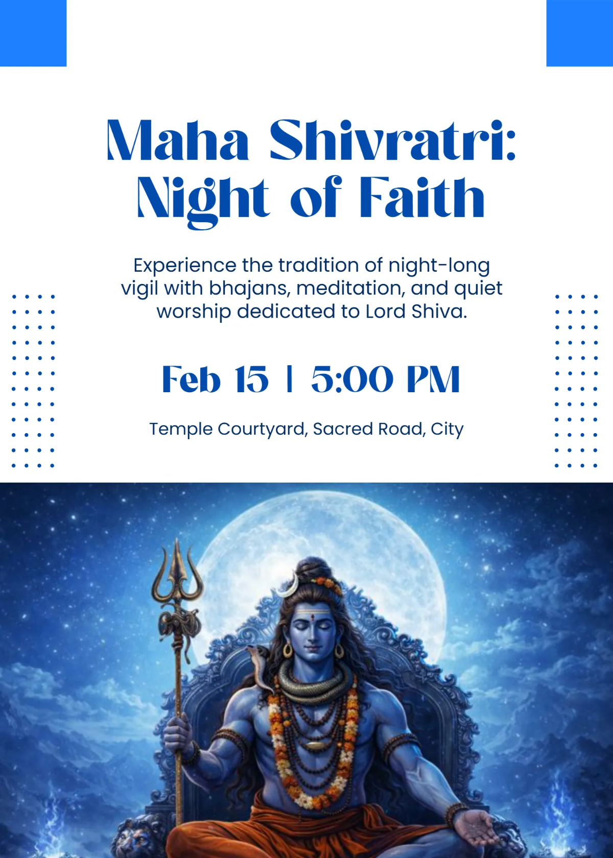 Free Night Vigil Maha Shivratri Invitation Template to Edit Online