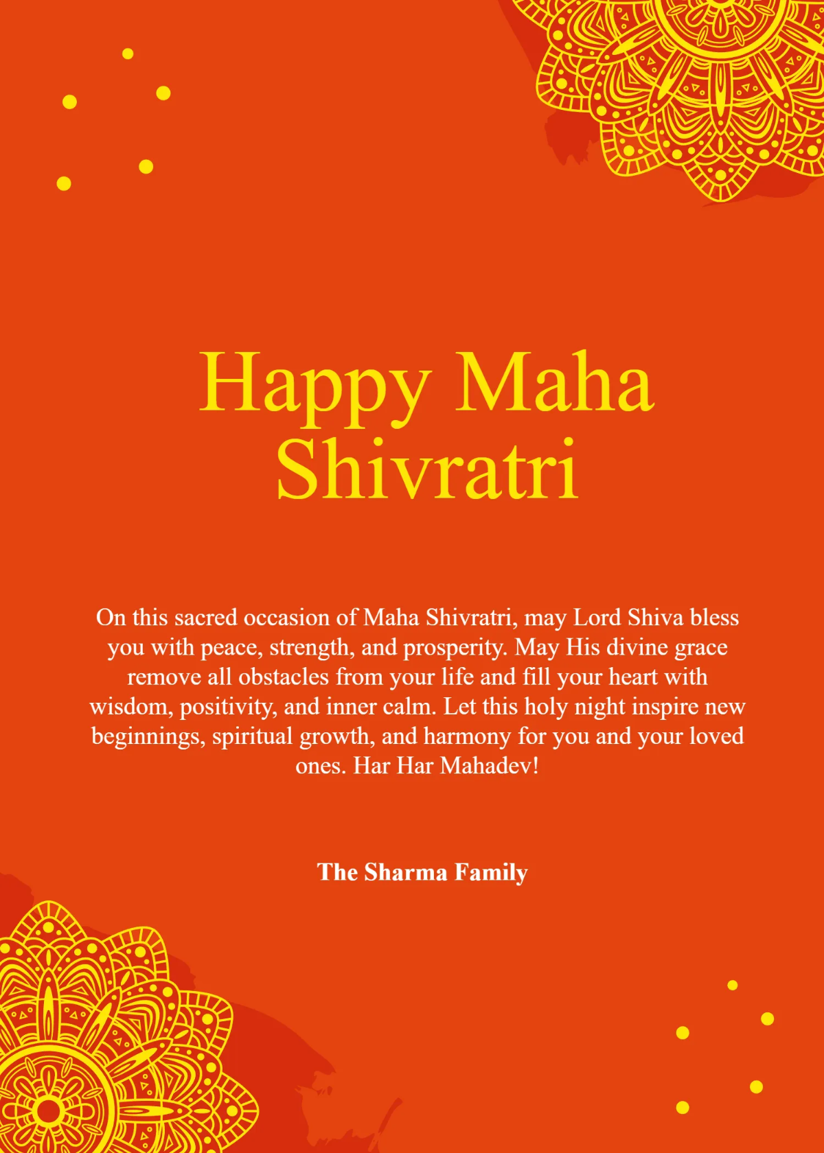 Free Aesthetic Maha Shivratri Wishes Template to Edit Online
