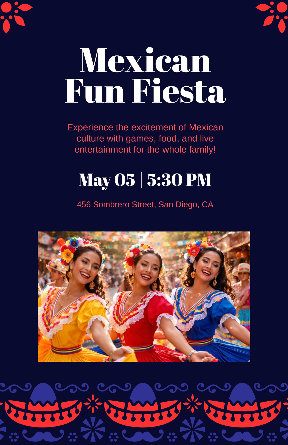 Free Fun Mexican Cinco De Mayo Poster Template to Edit Online Free Fun Mexican Cinco De Mayo Poster Template to Edit Online