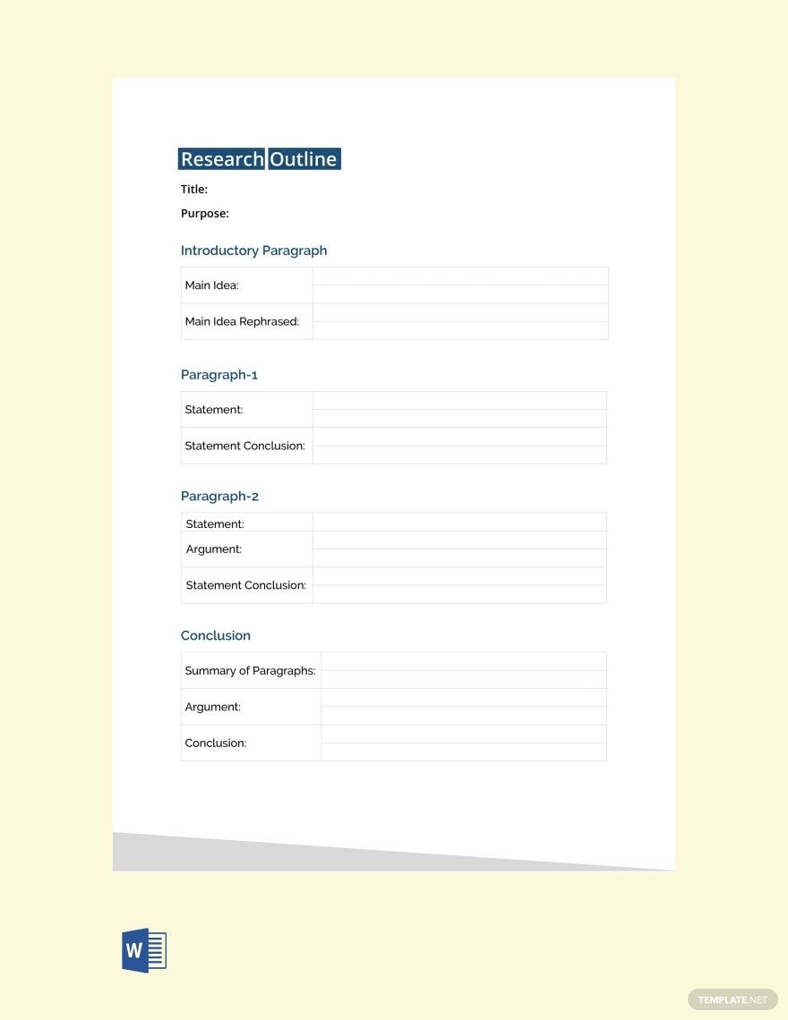 Research Outline Template