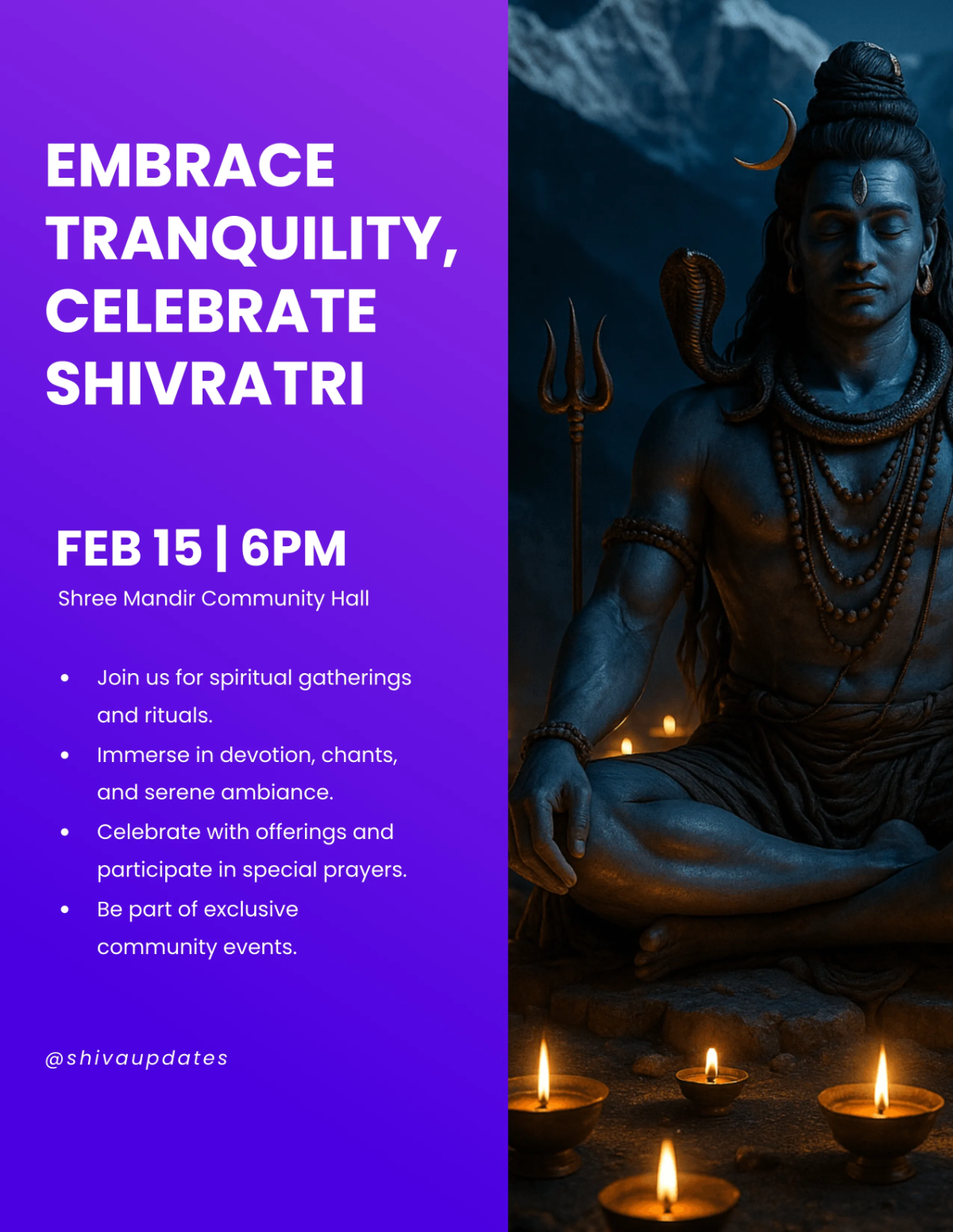 Free Minimalist Maha Shivratri Promo Flyer Template to Edit Online