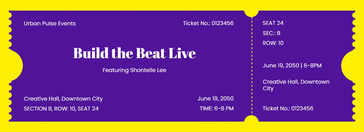 Free DIY Event Concert Ticket Template to Edit Online