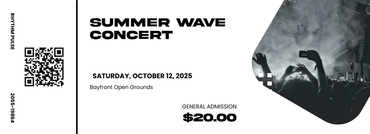 Free Summer Event Concert Ticket Template to Edit Online