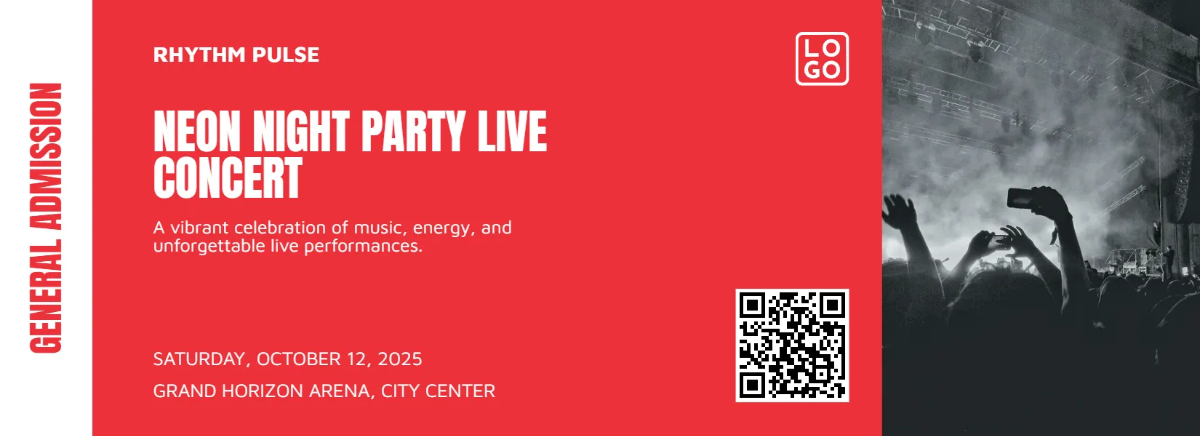 Free Party Event Concert Ticket Template to Edit Online