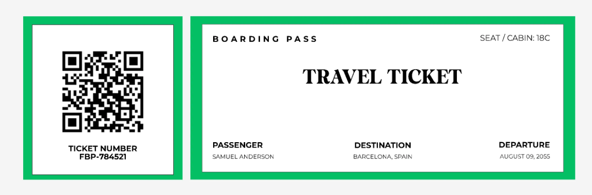 Free Fake Boarding Pass Ticket Template to Edit Online