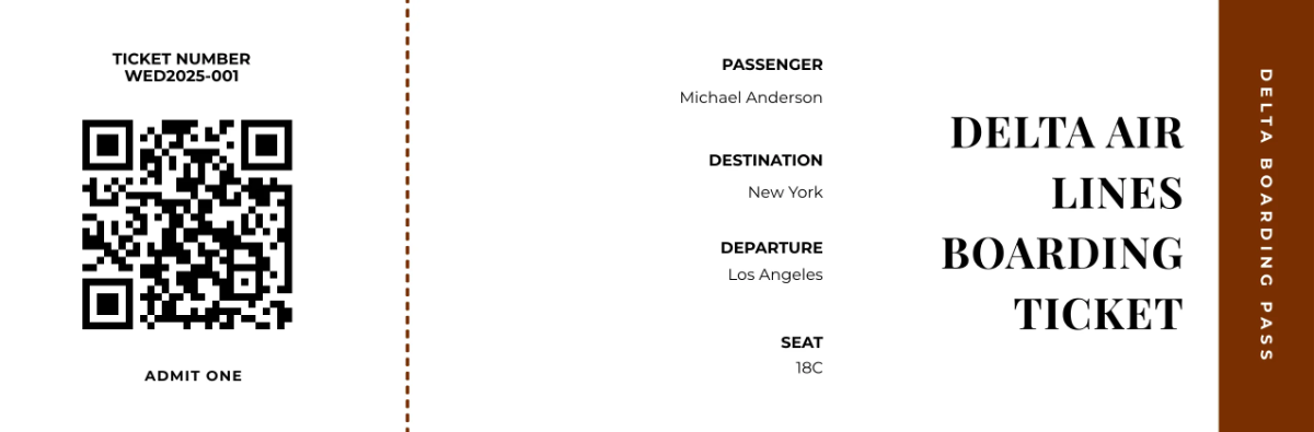 Free Delta Boarding Pass Ticket Template to Edit Online