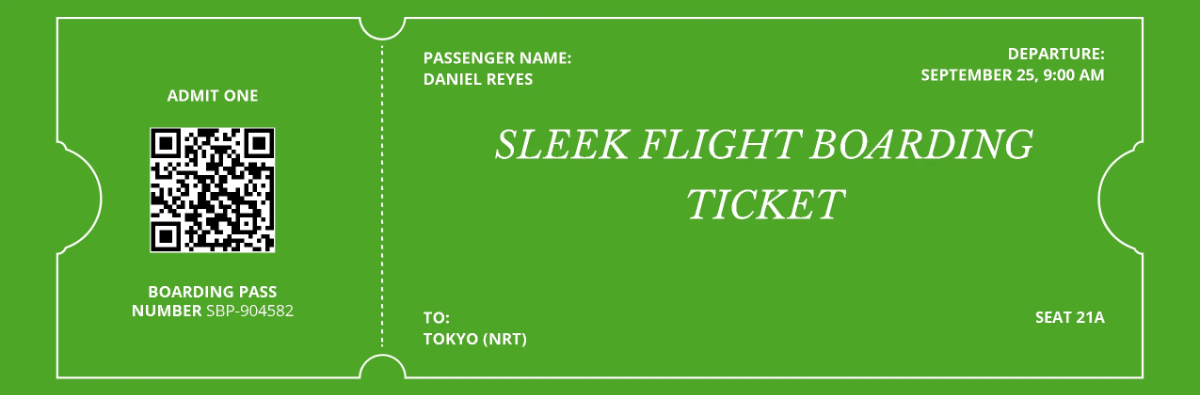 Free Sleek Boarding Pass Ticket Template to Edit Online
