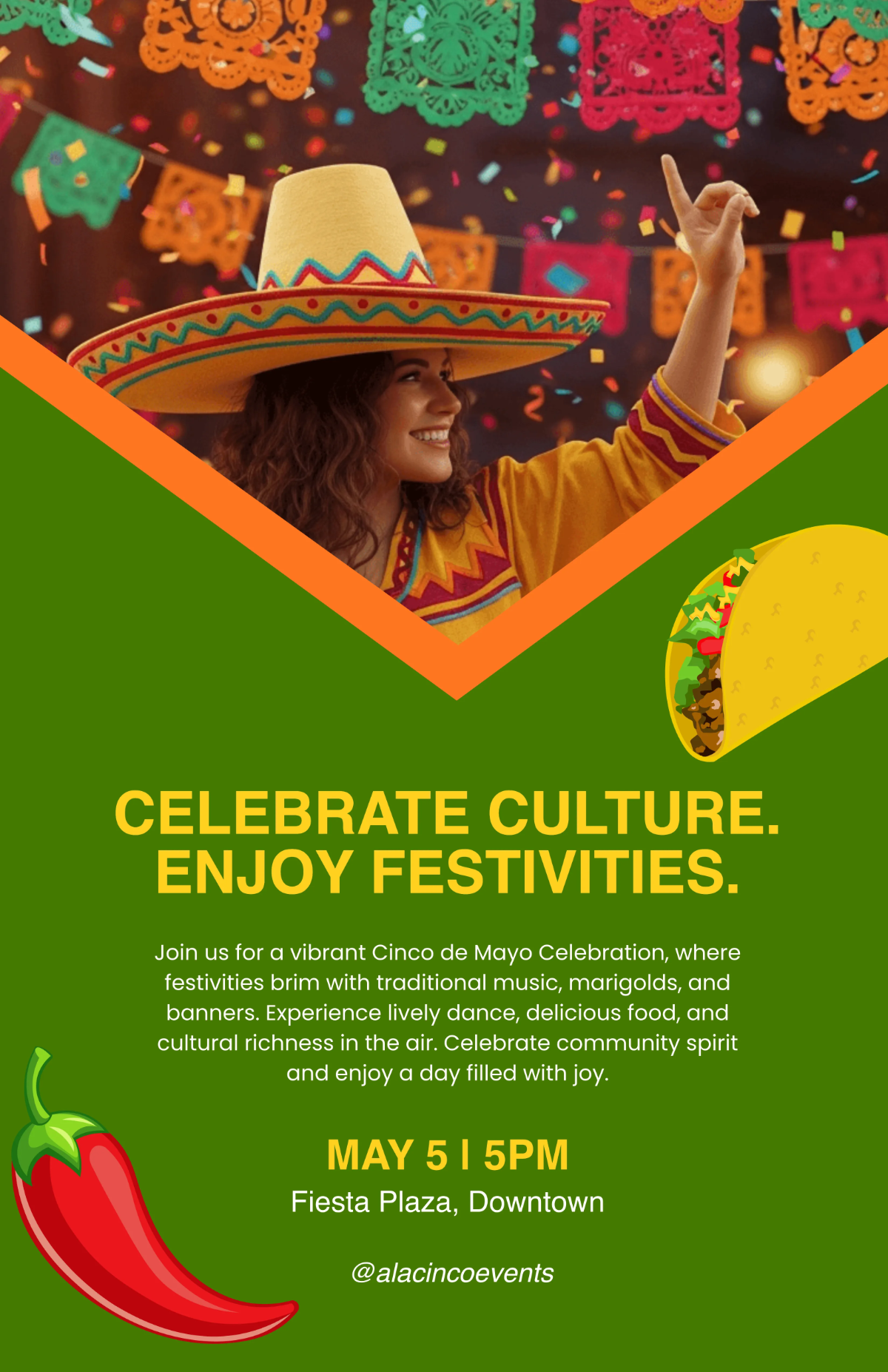 Free Creative Cinco De Mayo Poster Template to Edit Online Free Creative Cinco De Mayo Poster Template to Edit Online