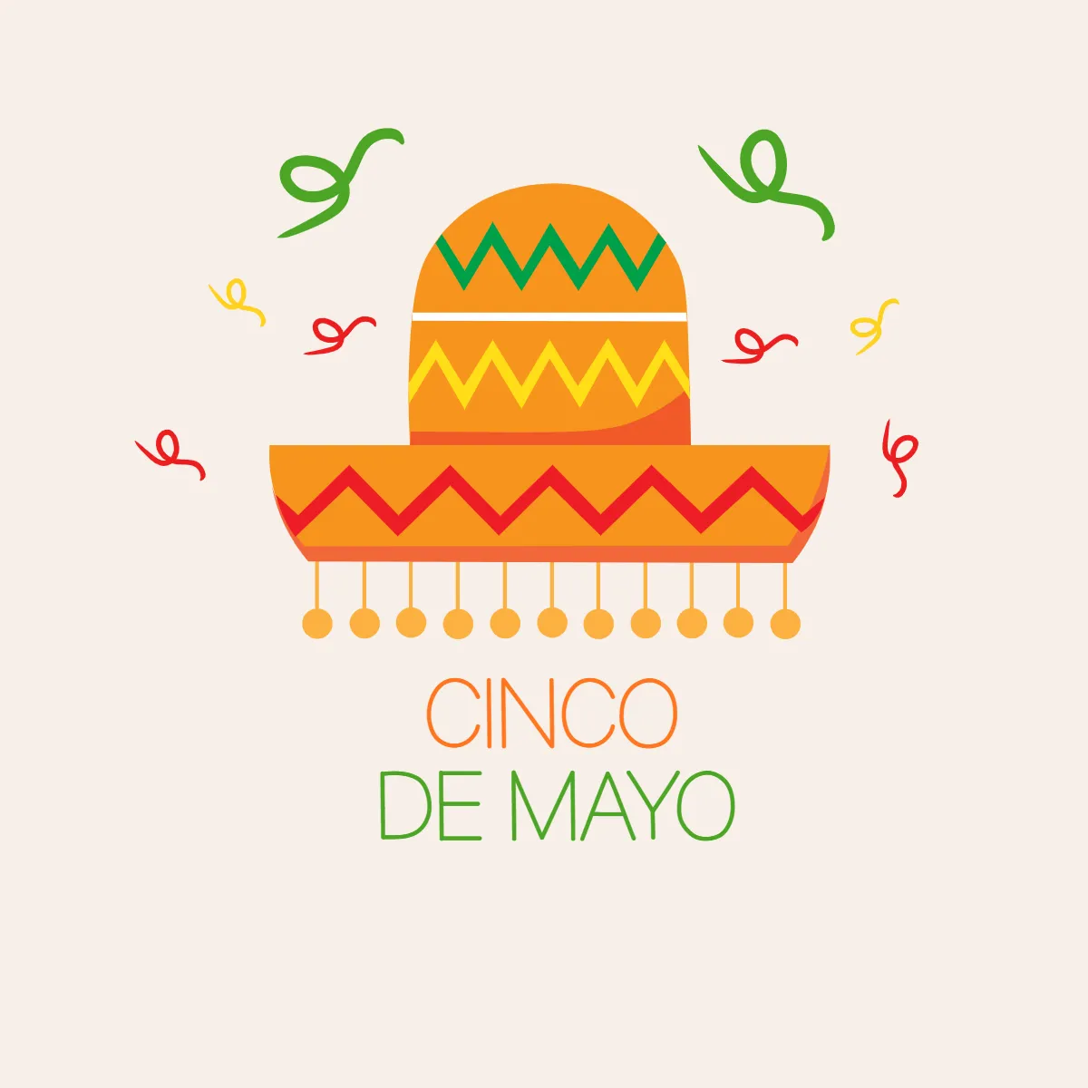 Free Cinco De Mayo Minimalist Clip Arts Template to Edit Online
