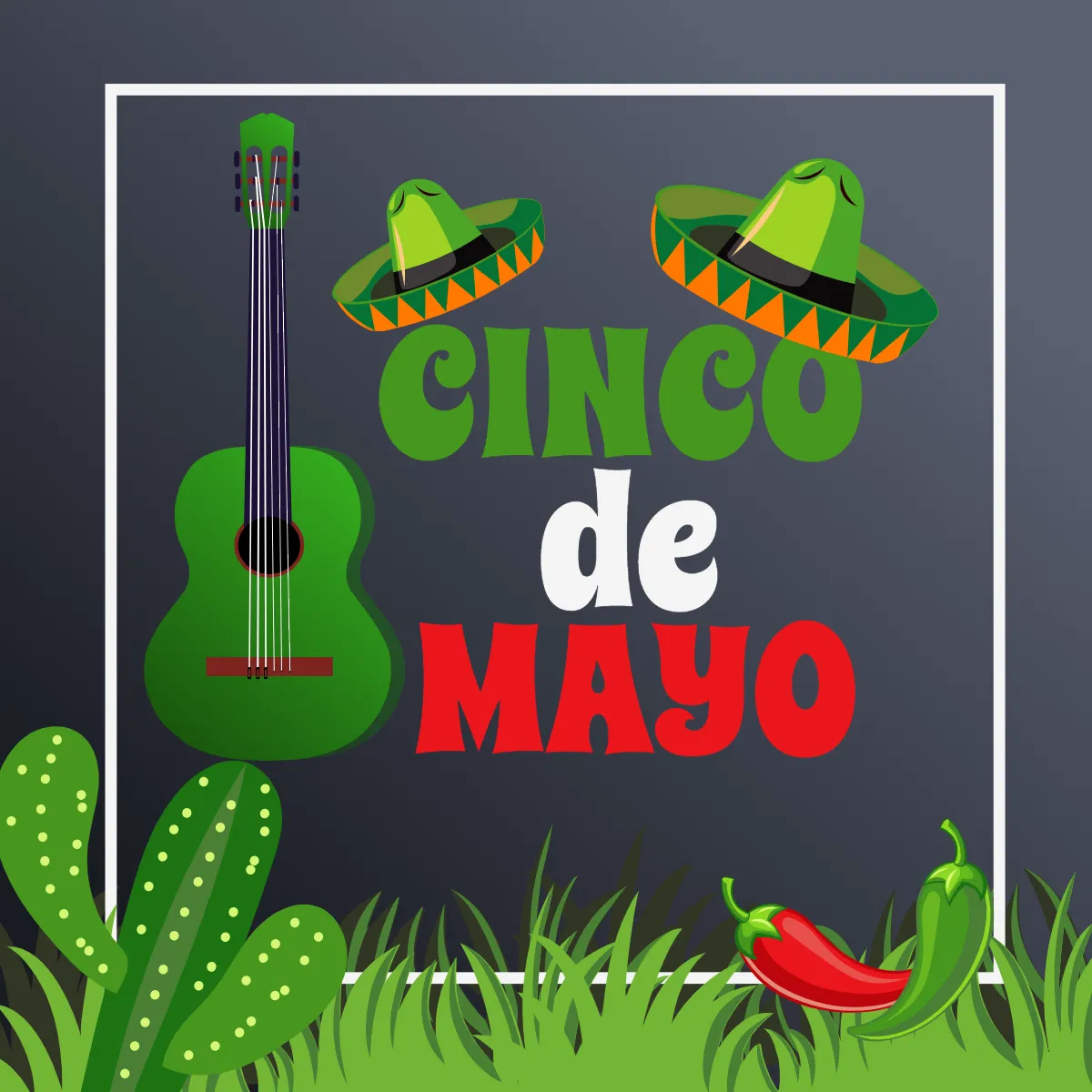 Free Cinco De Mayo Black Background Clip Arts Template to Edit Online
