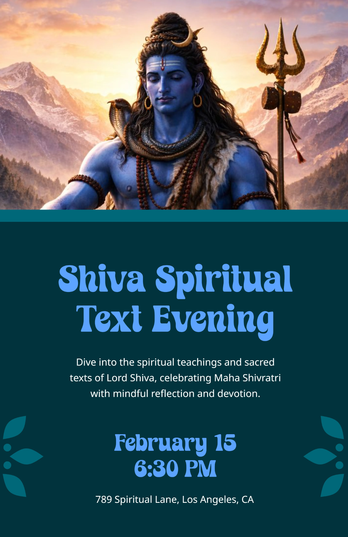 Free Spiritual Text Maha Shivratri Poster Template to Edit Online