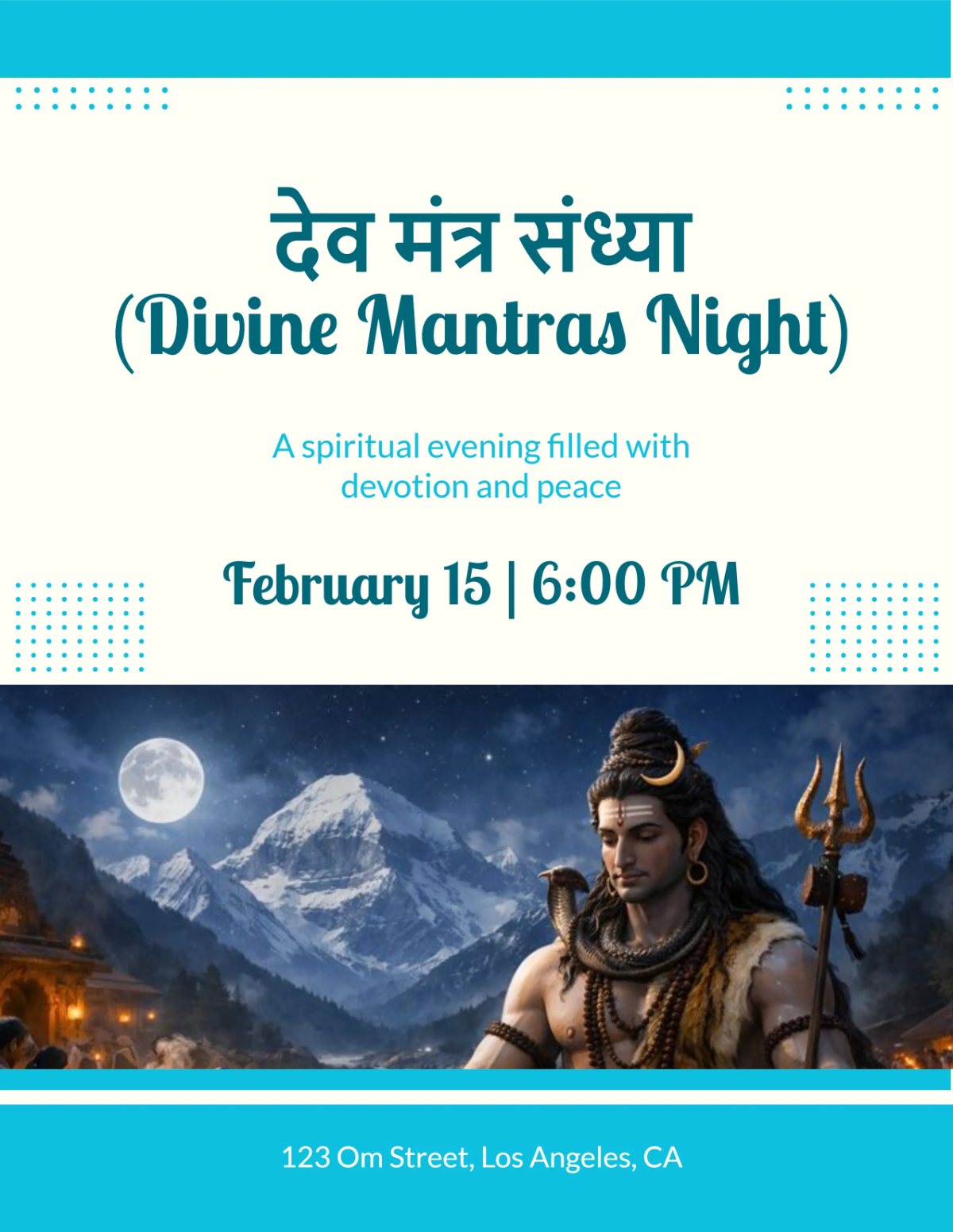 Free Sanskrit Mantra Maha Shivratri Flyer Template to Edit Online