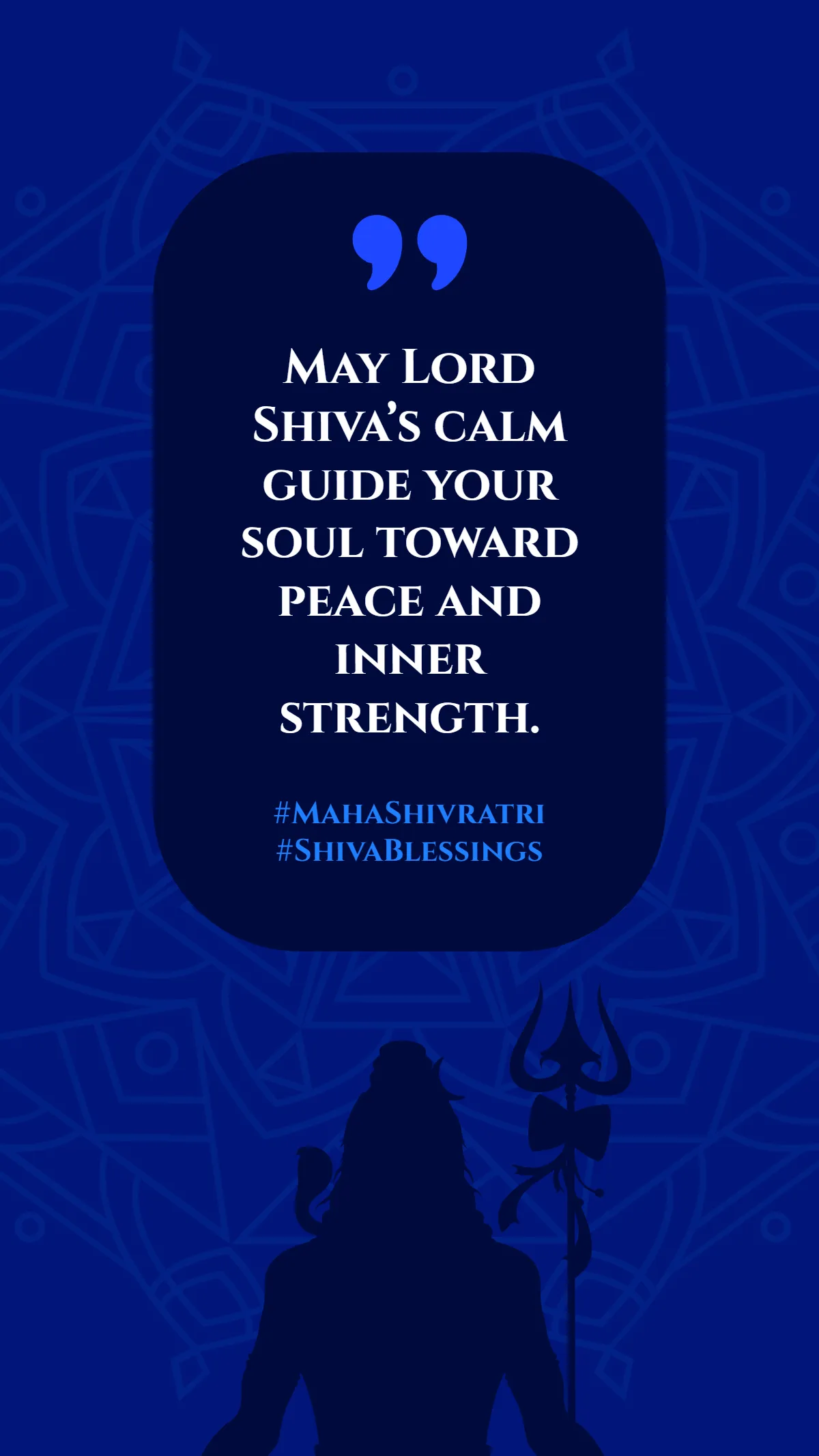 Free Blue Maha Shivratri Quote Template to Edit Online