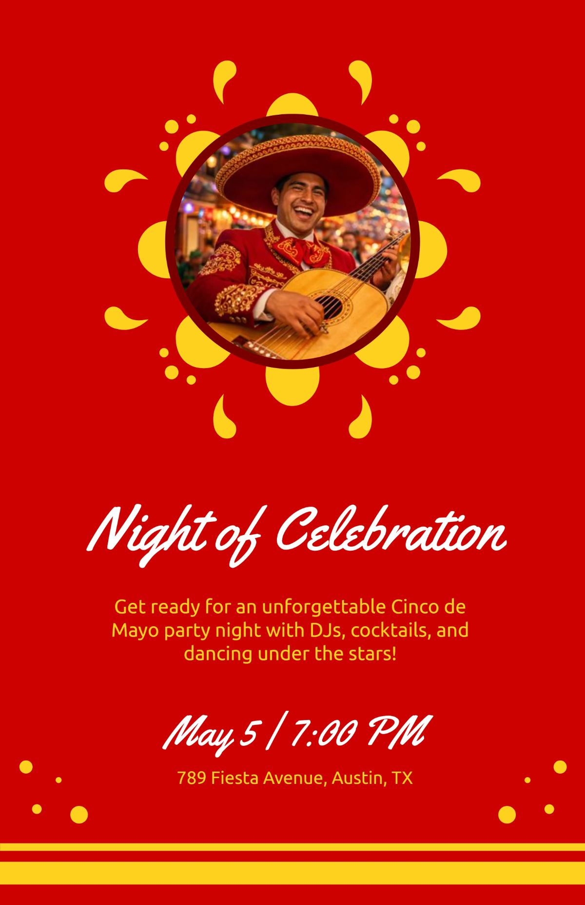 Free Party Night Cinco De Mayo Poster Template to Edit Online Free Party Night Cinco De Mayo Poster Template to Edit Online
