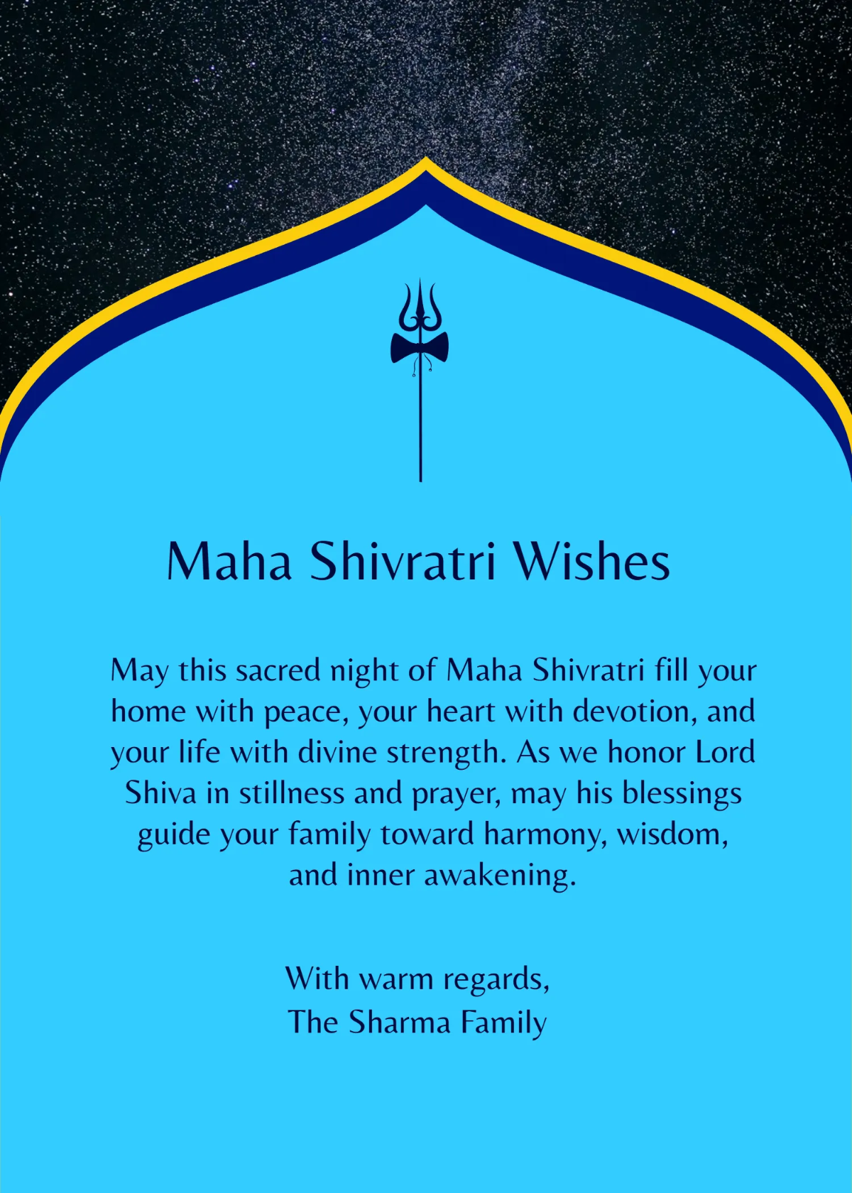 Free Sacred Night Maha Shivratri Wishes Template to Edit Online