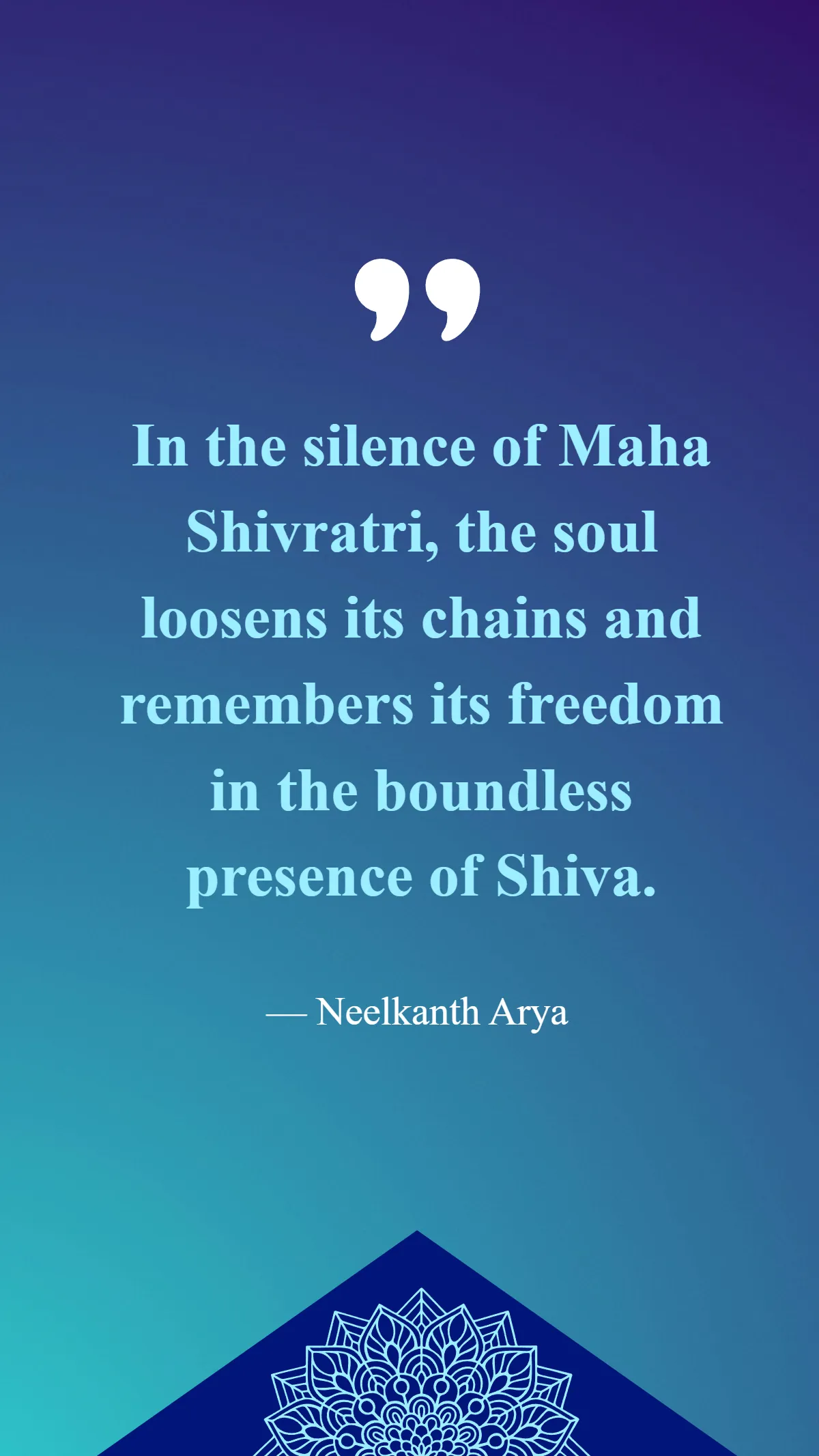 Free Maha Shivratri Liberation Quote Template to Edit Online