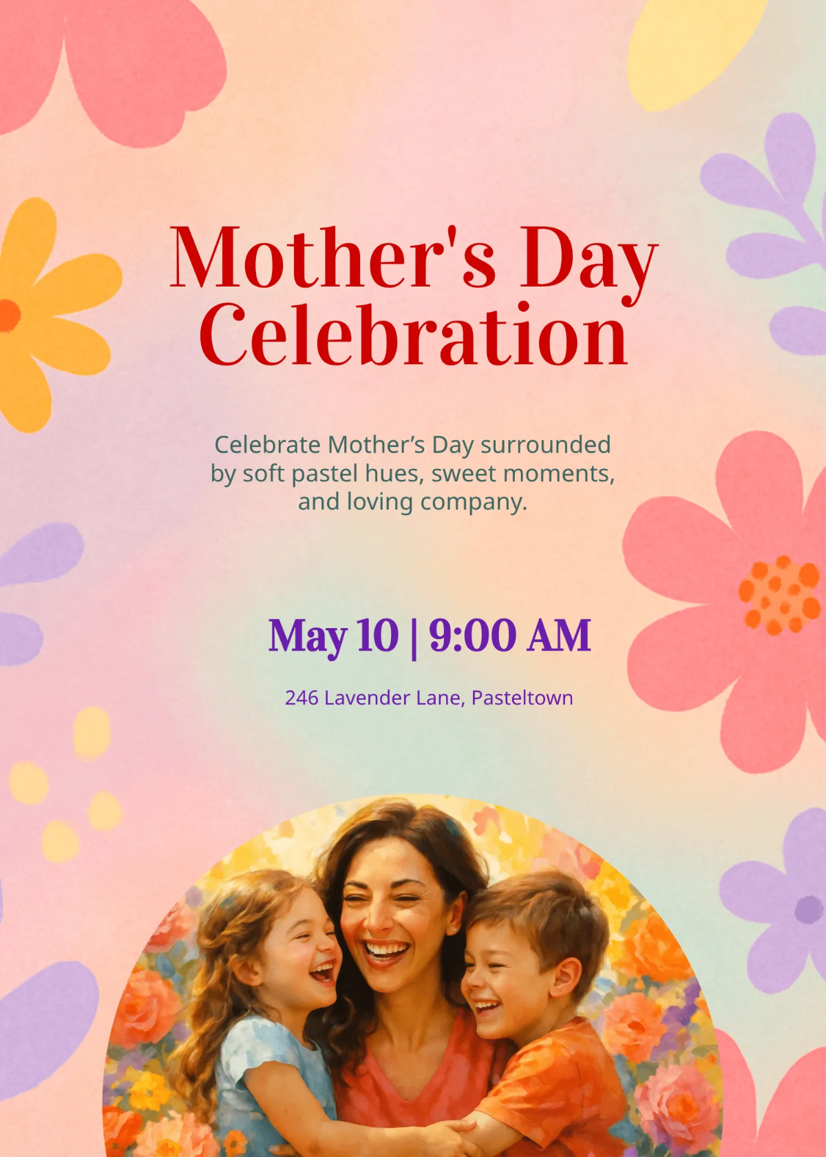 Free Colorful Mother's Day Invitation Template to Edit Online