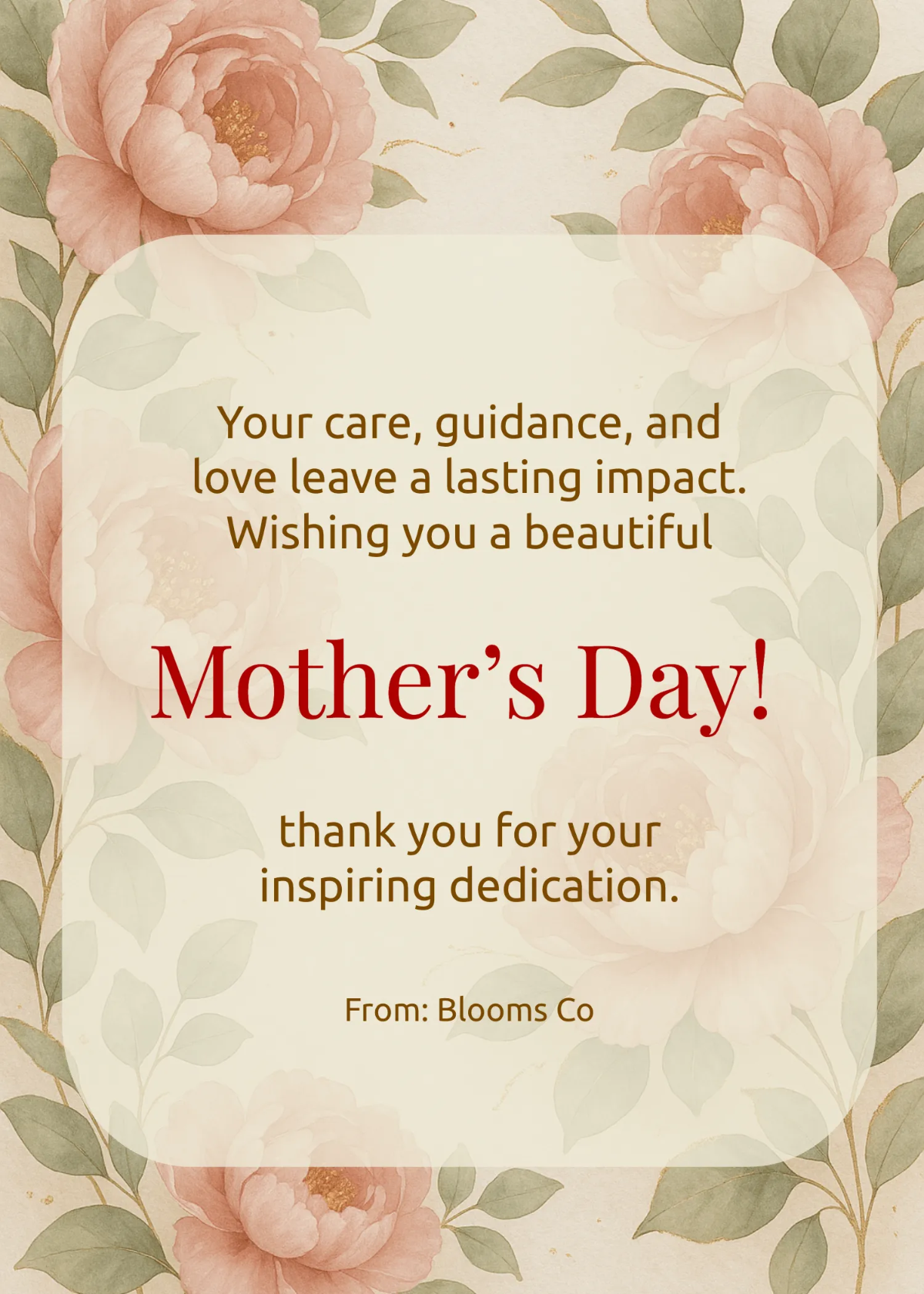 Free Professional Mother's Day wishes Template to Edit Online