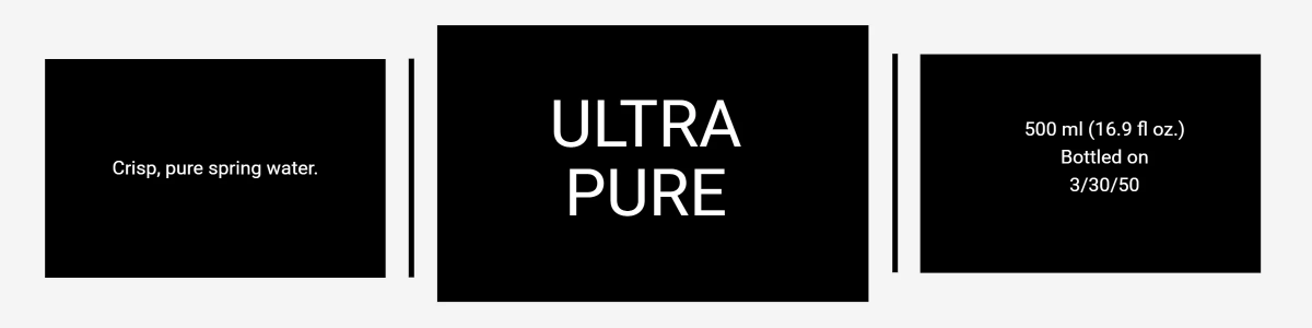 Free Black and White Water Bottle Label Template to Edit Online