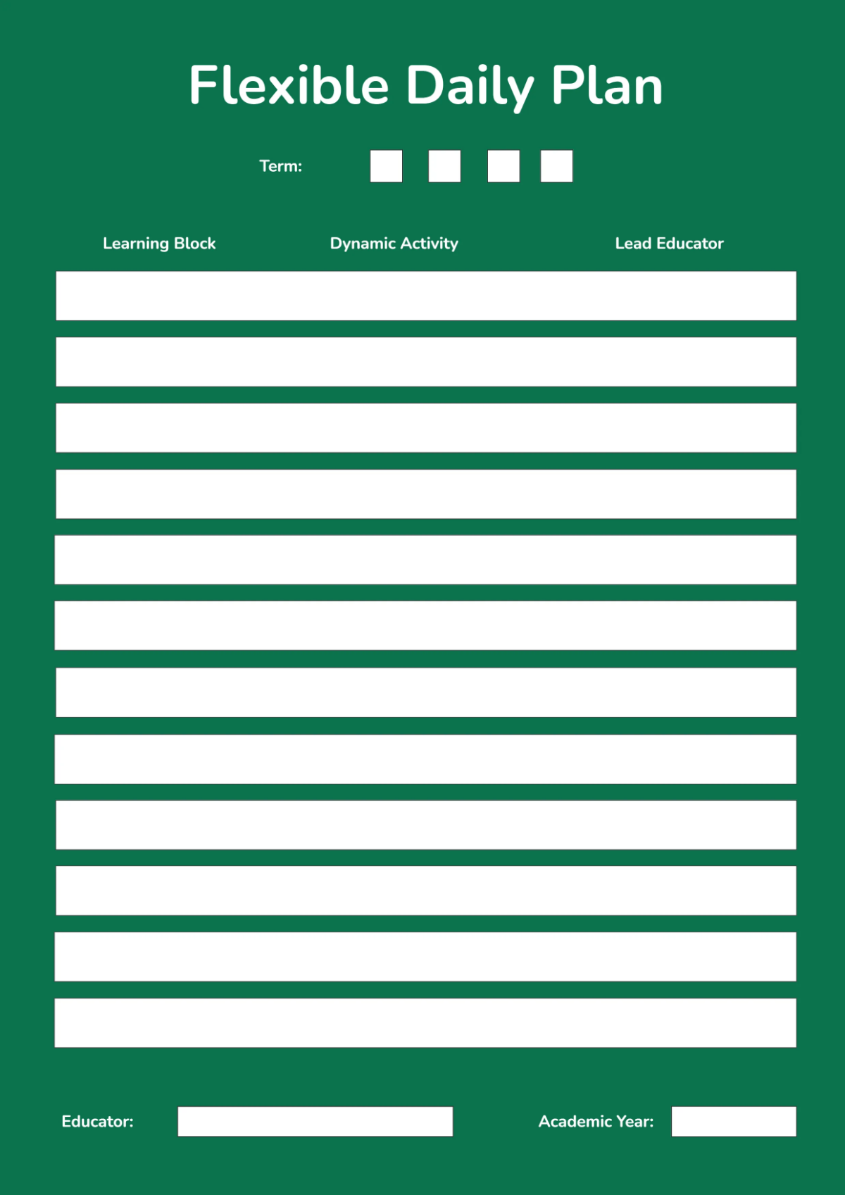 Free Flexible Classroom Schedule Template to Edit Online