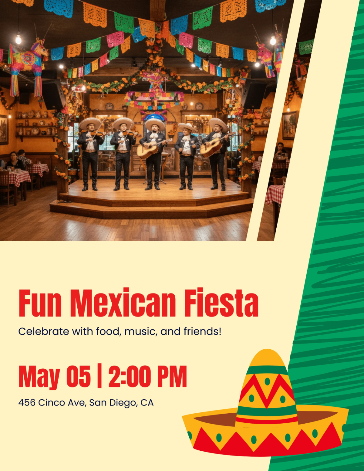 Free Fun Mexican Cinco De Mayo Flyer Template to Edit Online