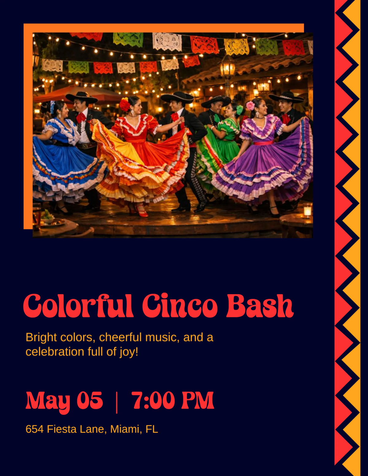 Free Colorful Cinco De Mayo Event Flyer Template to Edit Online
