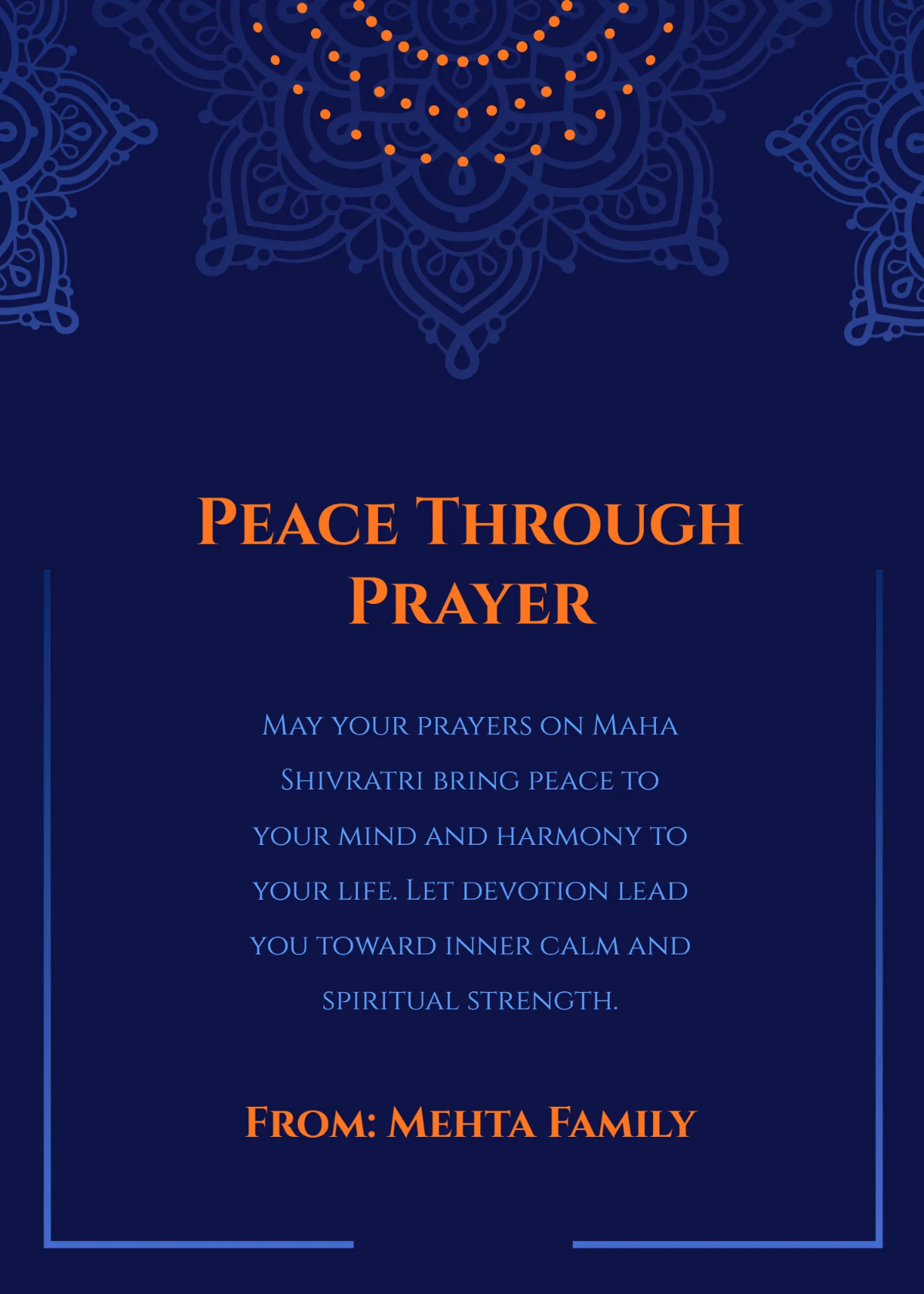 Free Peaceful Prayer Maha Shivratri Wishes Template to Edit Online