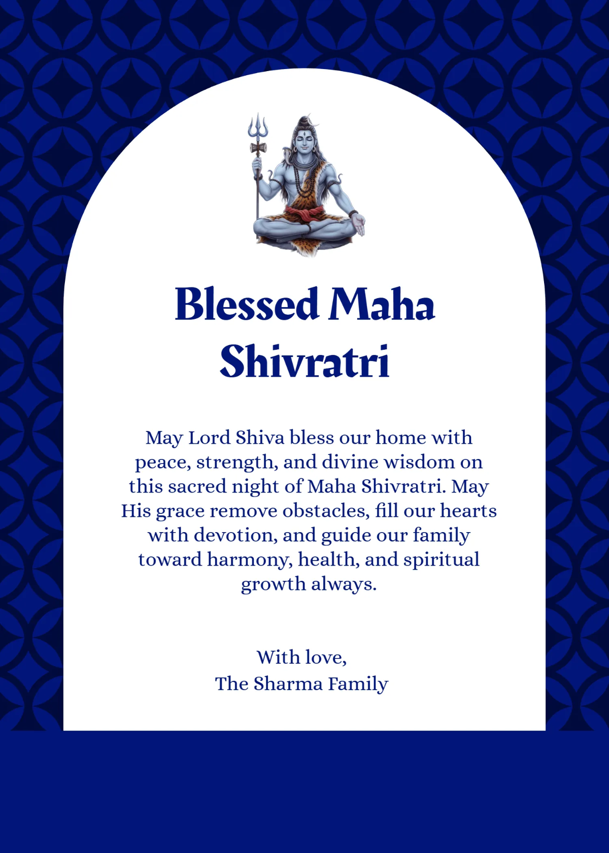 Free Maha Shivratri Divinity Wishes Template to Edit Online