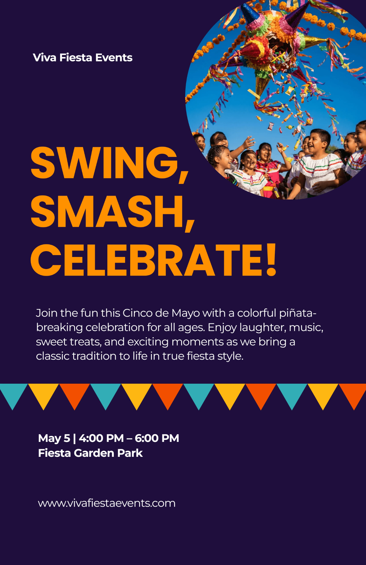 Free Piñata Breaking Cinco De Mayo Poster Template to Edit Online