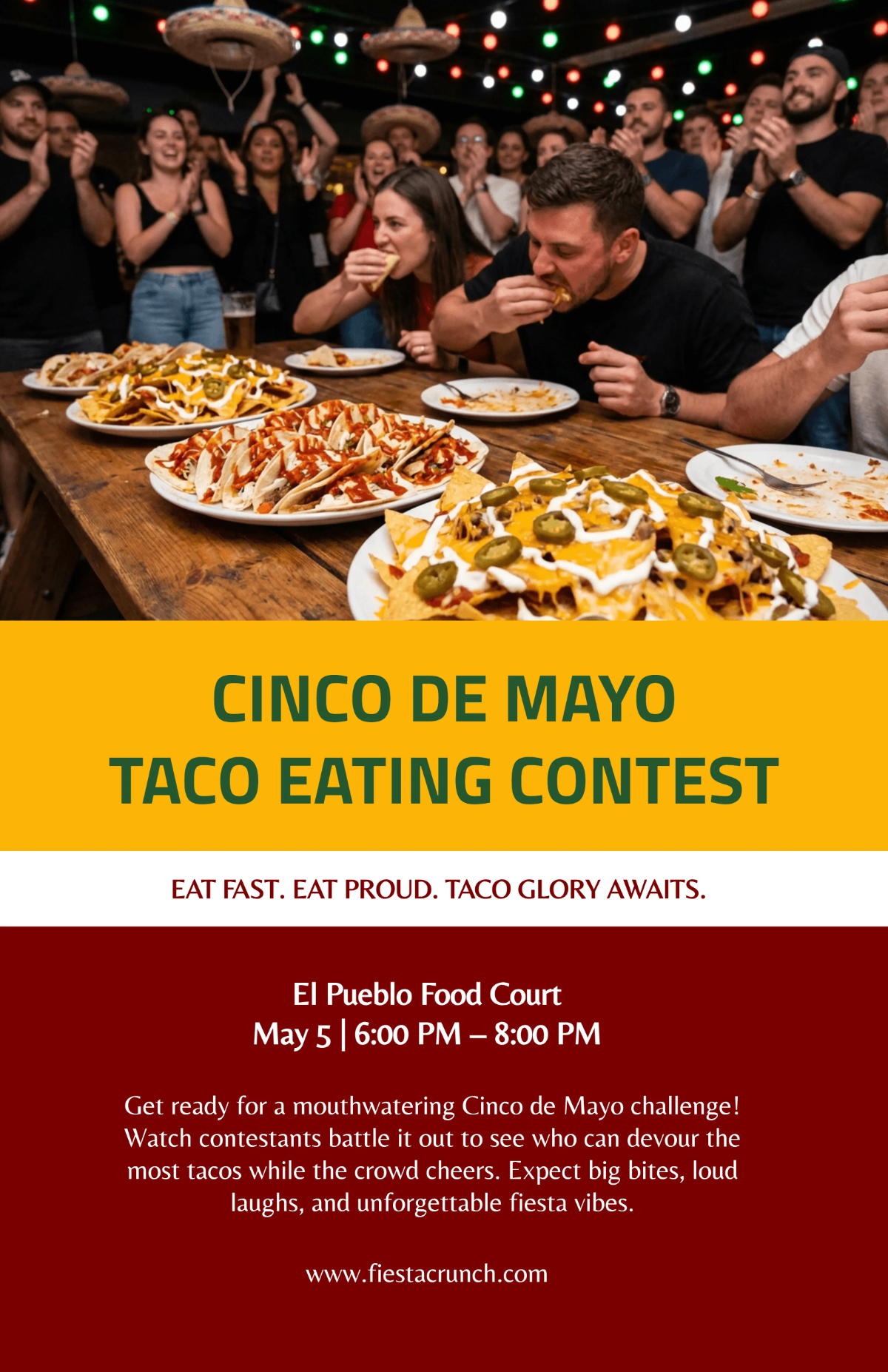 Free Cinco De Mayo Eating Contest Poster Template to Edit Online