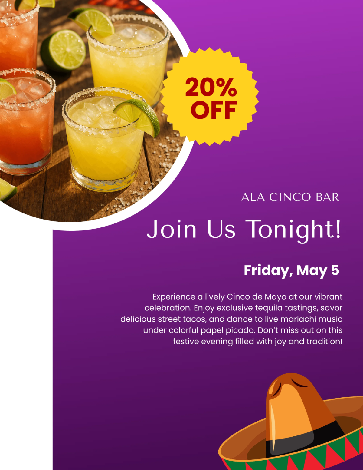 Free Cinco De Mayo Nigh Party Flyer Template to Edit Online