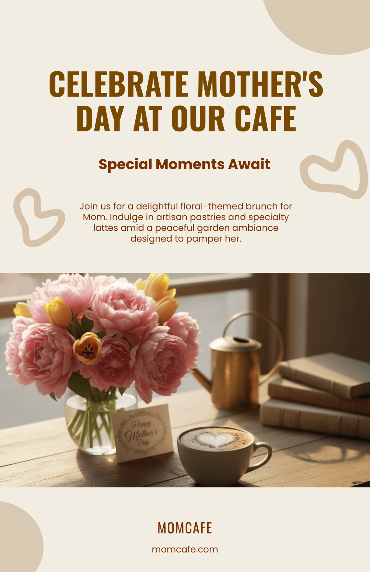Free Mother's Day Cafe Poster Template to Edit Online