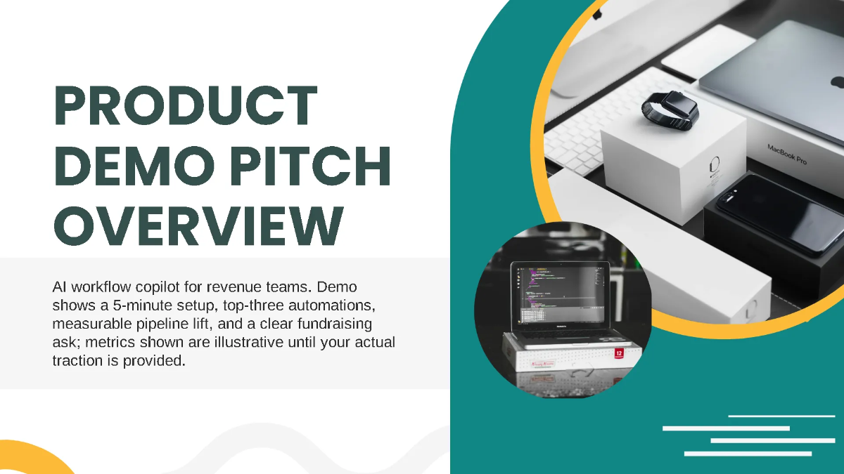 Free Startup Product Demo Pitch Deck Template to Edit Online