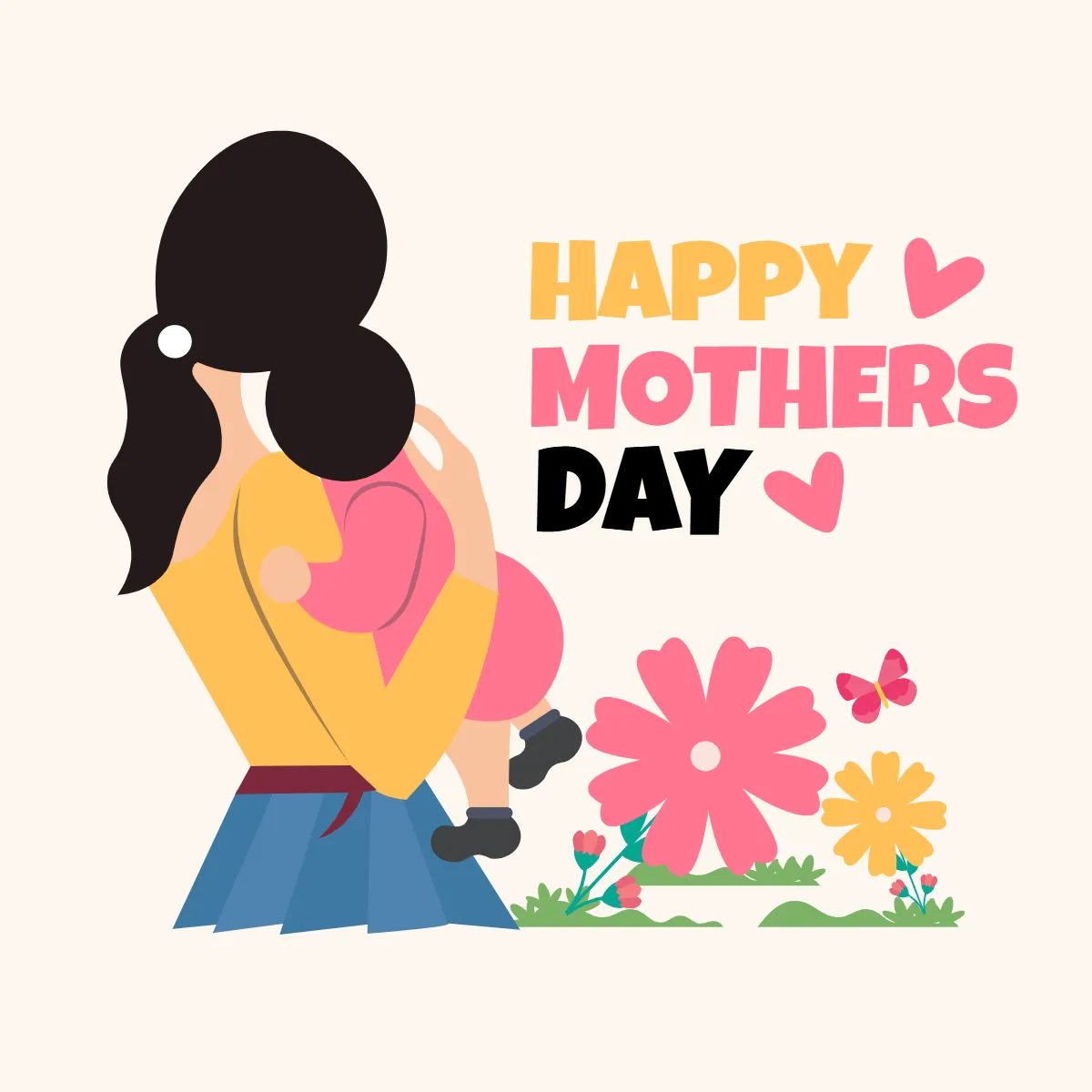 Mother's Day Mother and Child Clip Art Templates