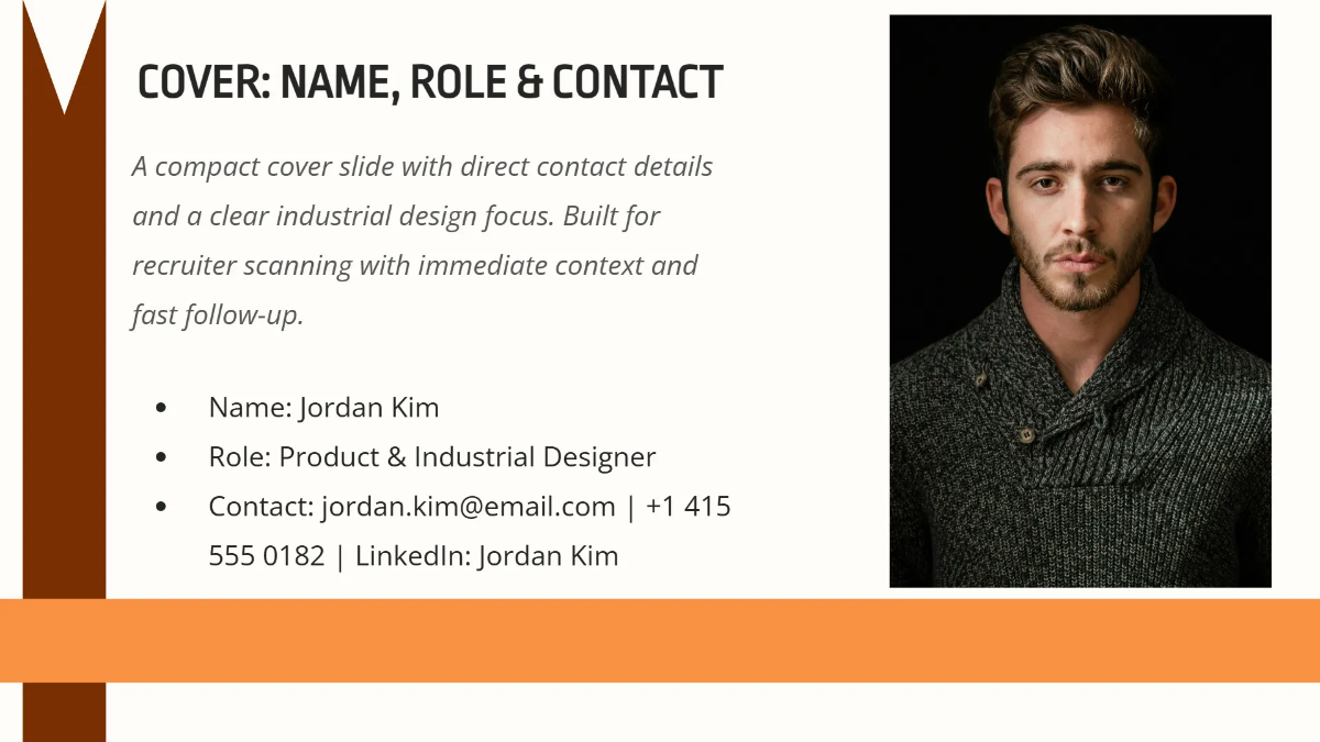 Free Product & Industrial Design Portfolio Template to Edit Online