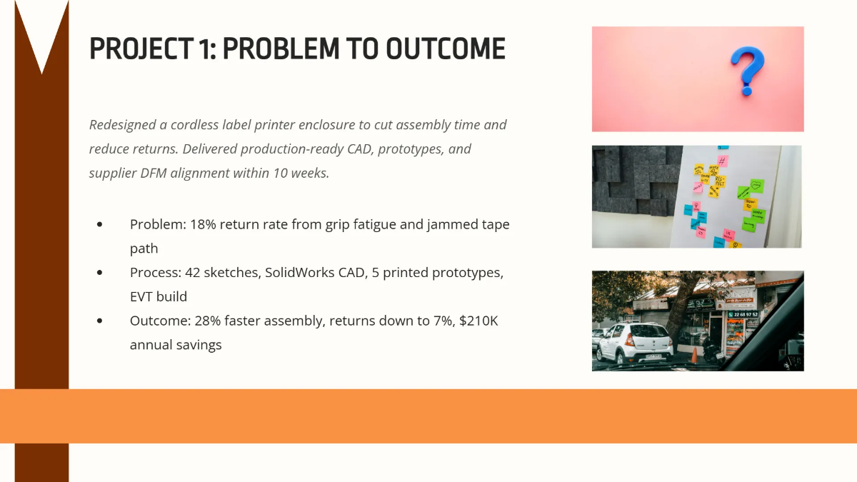 Free Product & Industrial Design Portfolio Template to Edit Online