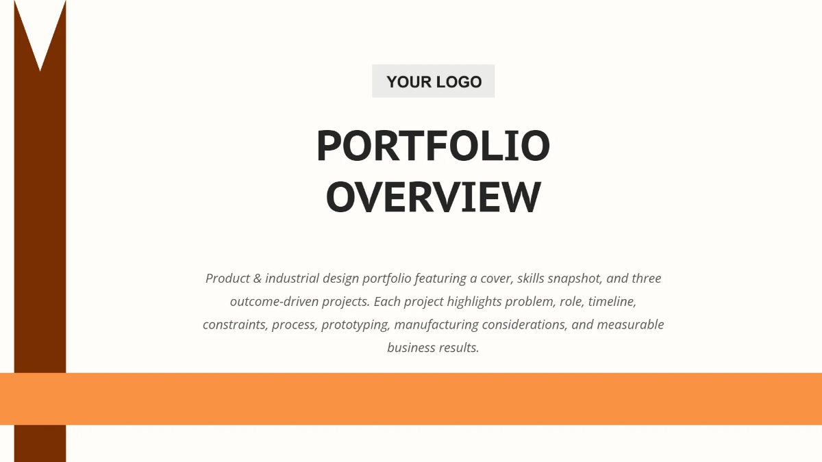 Free Product & Industrial Design Portfolio Template to Edit Online
