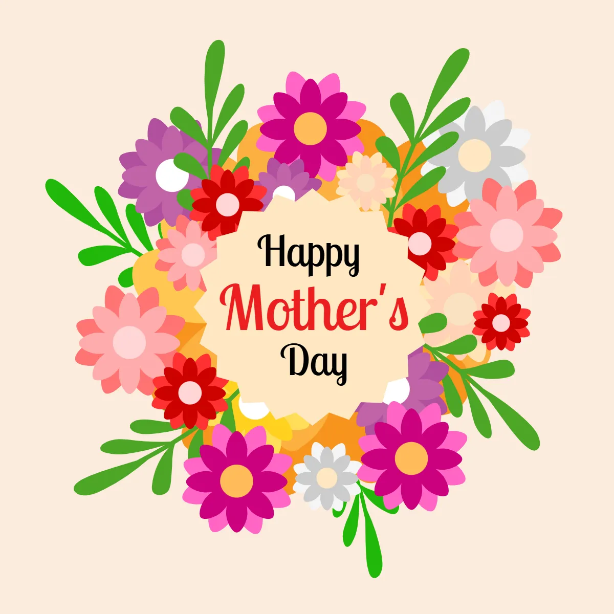Mother's Day Flower Clip Art Templates