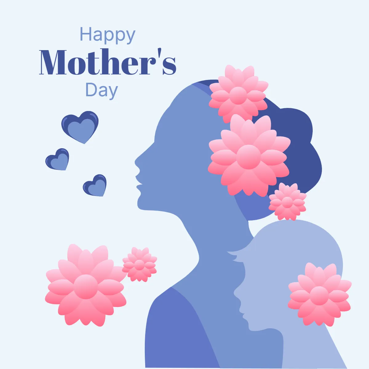 Free Mother's Day Blue Flat Clip Art Templates to Edit Online Free Mother's Day Blue Flat Clip Art Templates to Edit Online