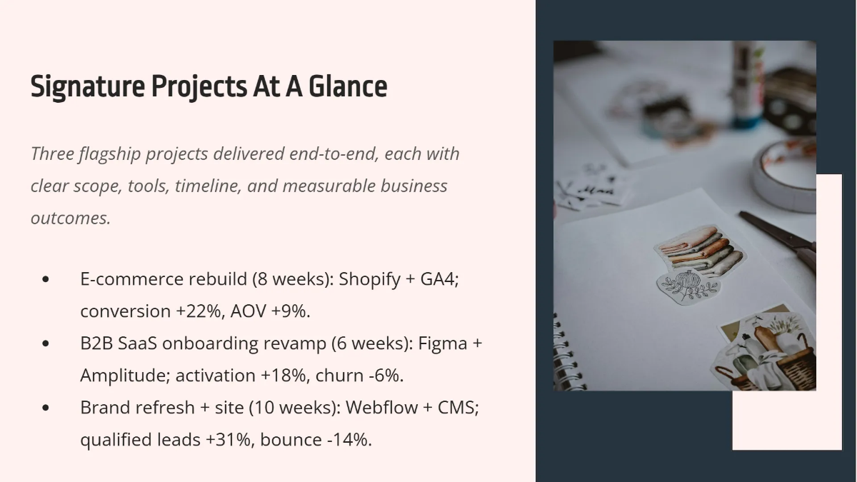 Free Modern Creative Portfolio Deck Template to Edit Online