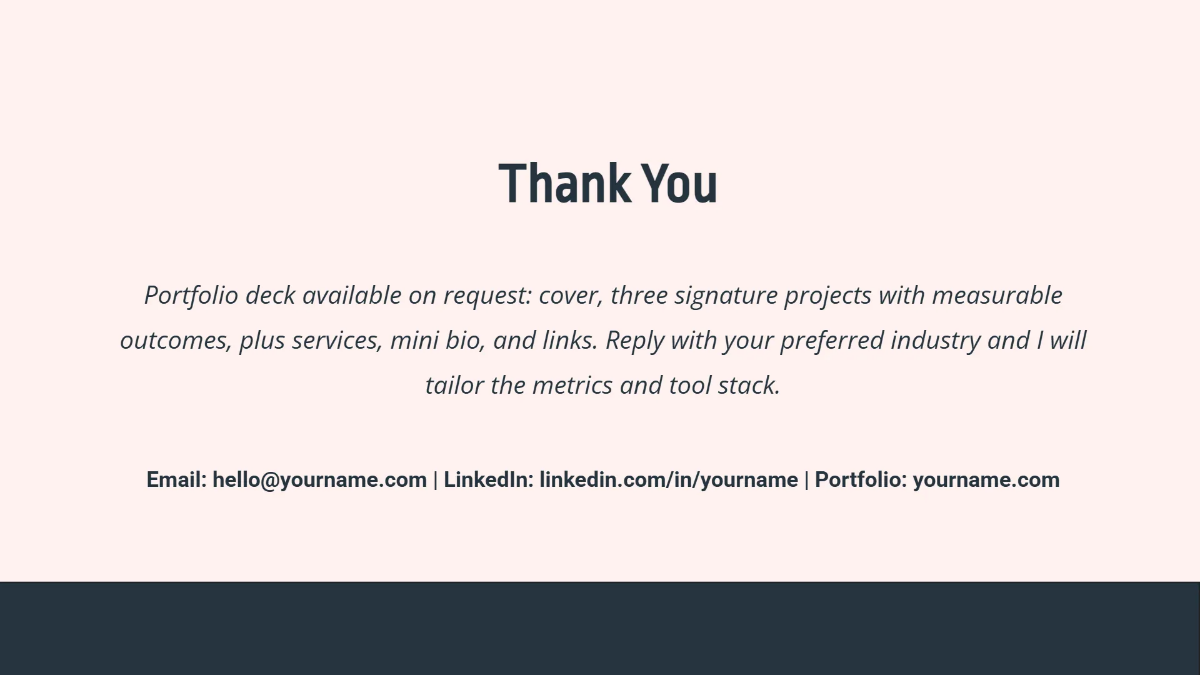 Free Modern Creative Portfolio Deck Template to Edit Online