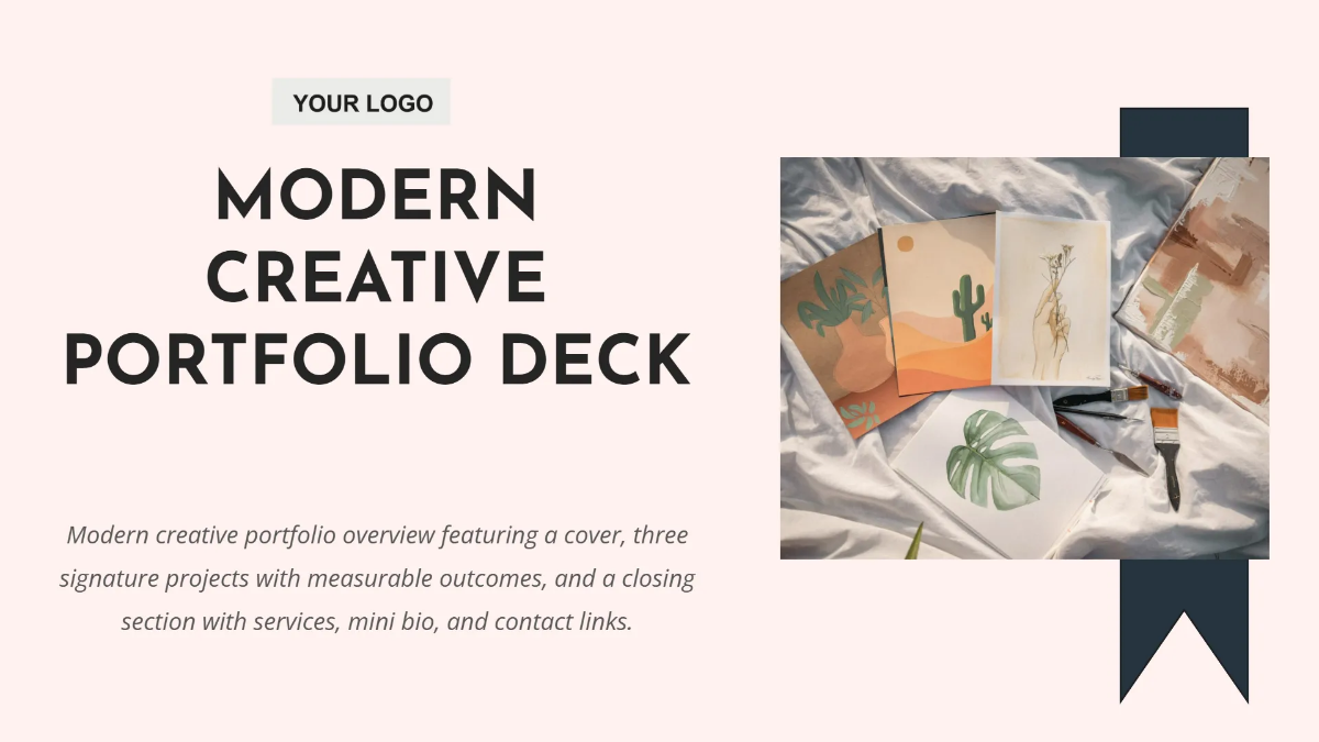 Free Modern Creative Portfolio Deck to Edit Online