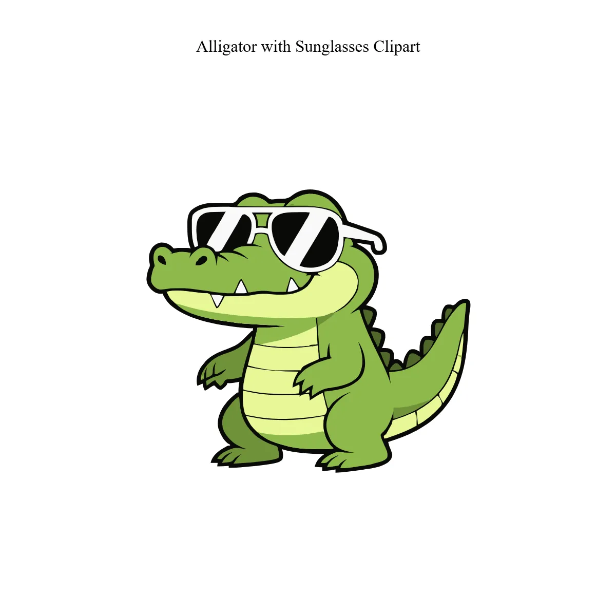 Alligator with Sunglasses Clipart