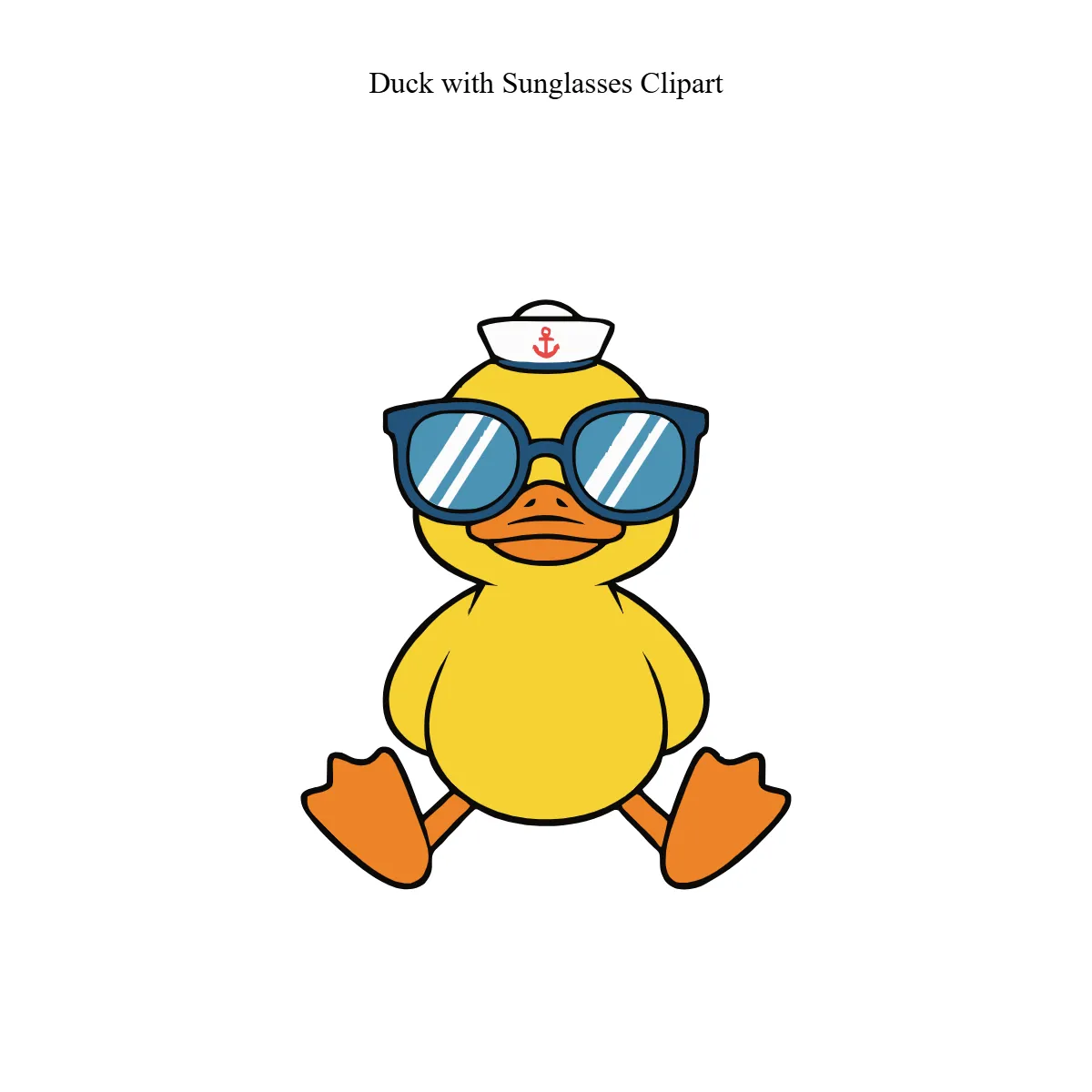 Duck with Sunglasses Clipart