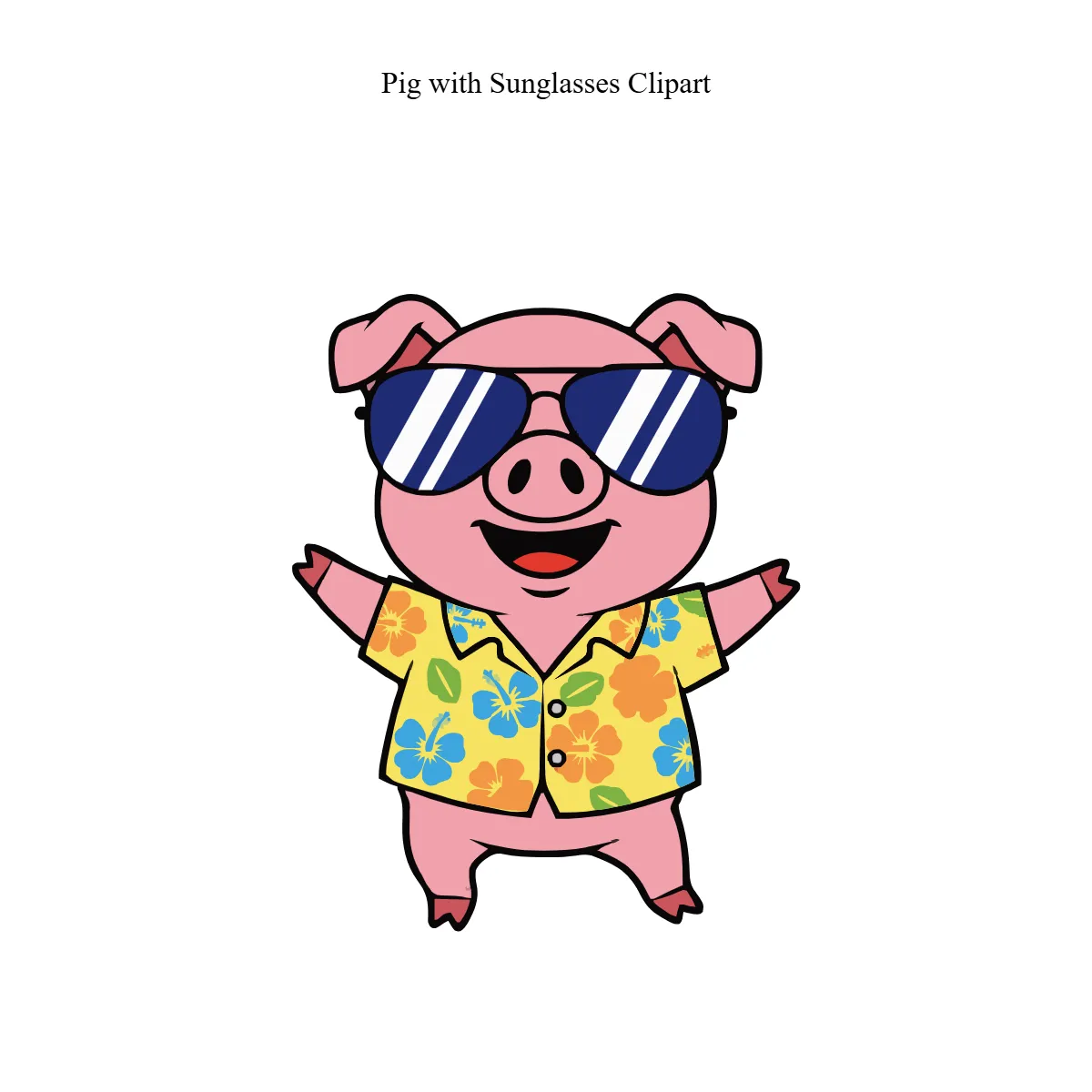 Pig with Sunglasses Clipart