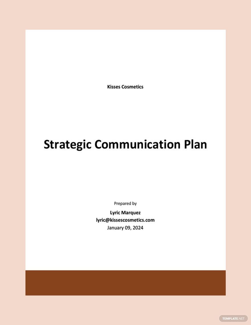 Strategic Communication Plan Template