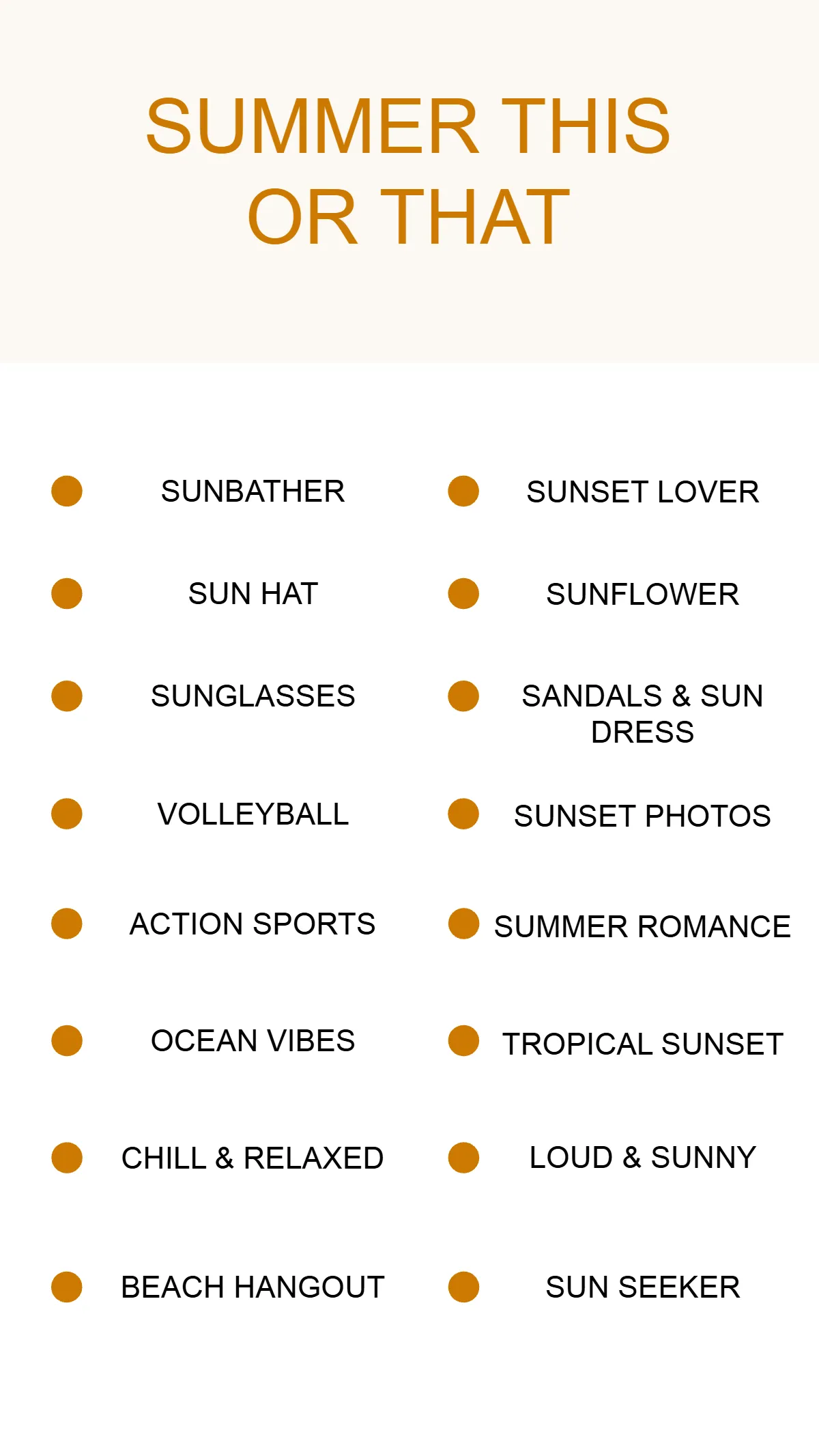 Free Yellow Summer This or That Template to Edit Online