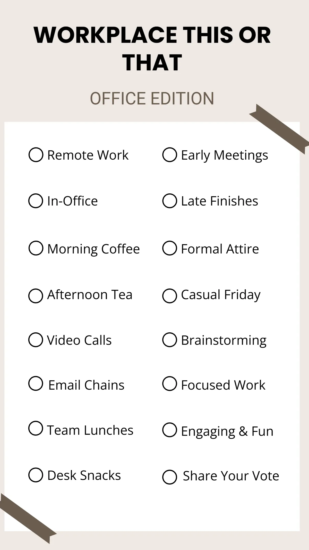 Free Work This or That Template to Edit Online