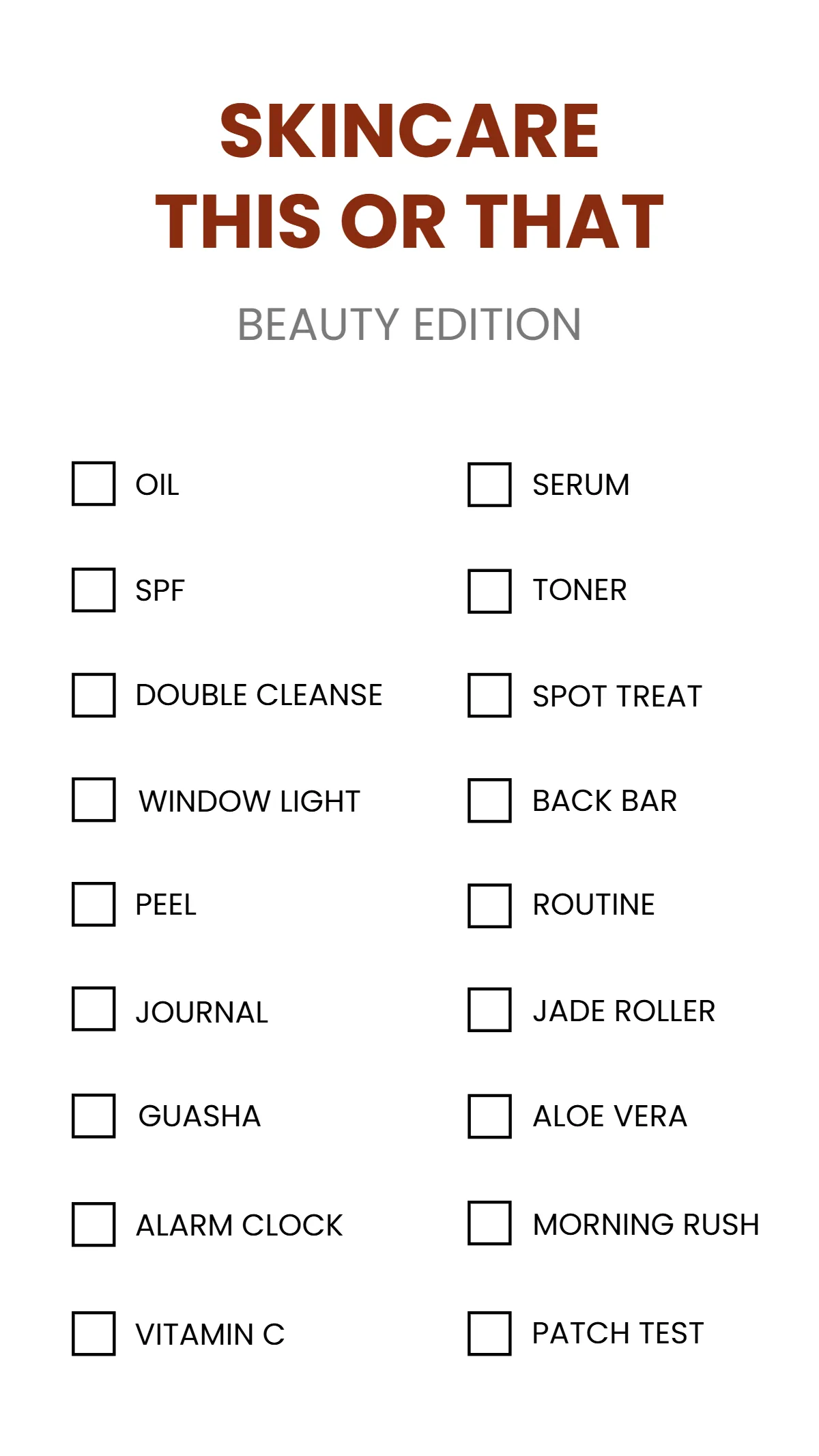 Free Skin care This or That Template to Edit Online