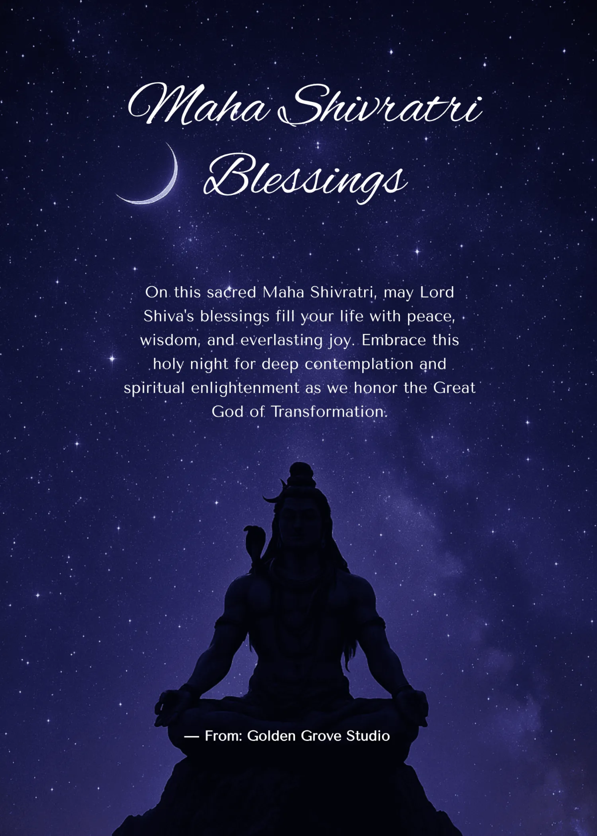 Spiritual Night Maha Shivratri Wishes Template